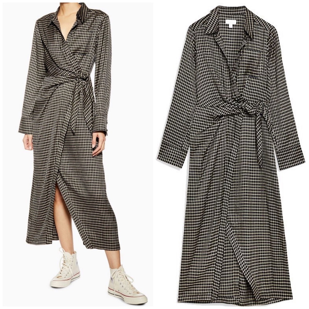 Topshop by Boutique Wrap Silk Shirt Dress Black 2 | Minimalist | Preppy | Luxury